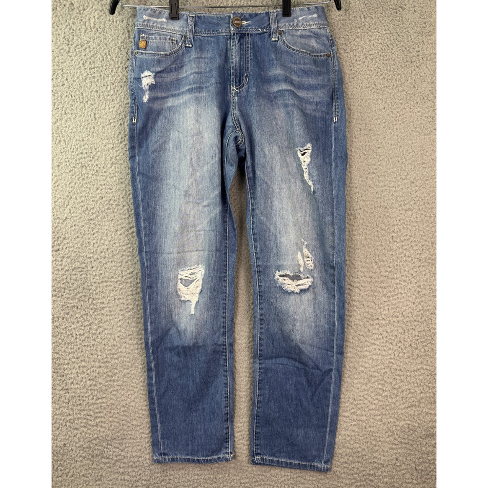 ZZ Dear John Skinny Jeans Distressed Blue Denim Mid Rise Womens 30